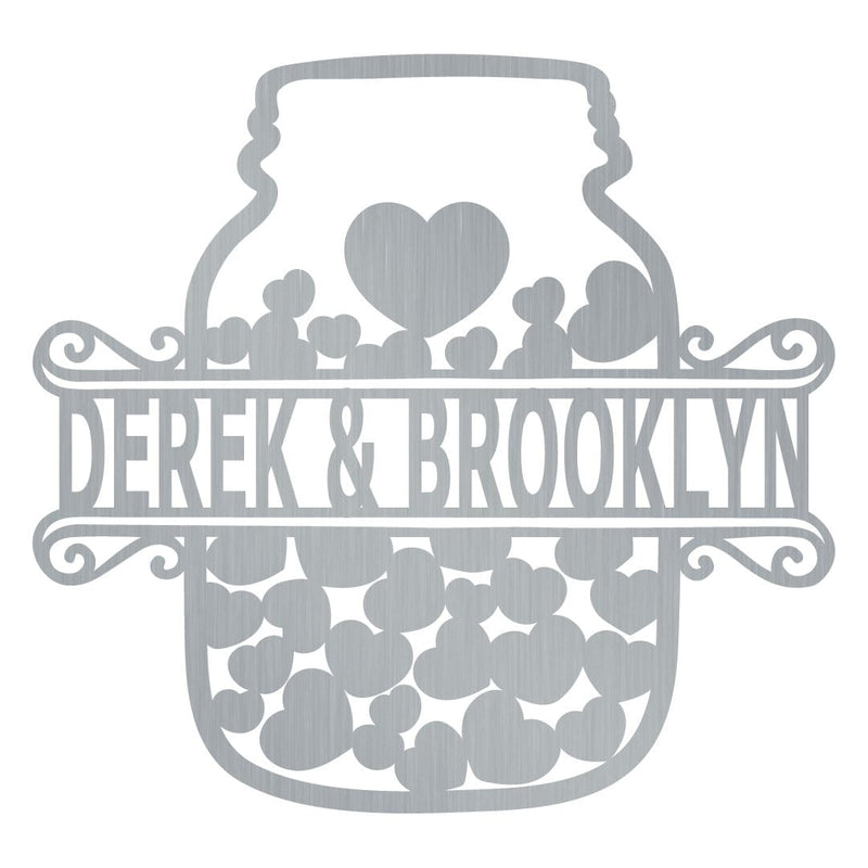 Heart Jar Couple Monogram