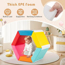 Hexagon Kids Ball Pit Foam Climbing Exercise Mat with Detachable PU Covers-Multicolor by LJGDeals
