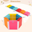 Hexagon Kids Ball Pit Foam Climbing Exercise Mat with Detachable PU Covers-Multicolor by LJGDeals