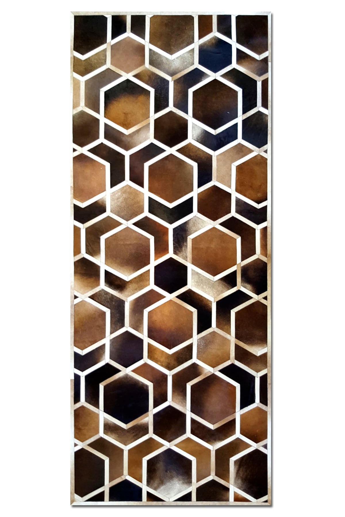 HEXAGON – Modern Patterned Rug in Organic Hide, photo 2 of 11