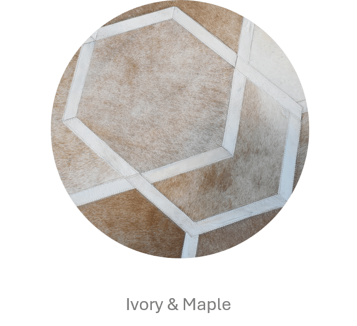 HEXAGON – Modern Patterned Rug in Organic Hide, photo 8 of 11