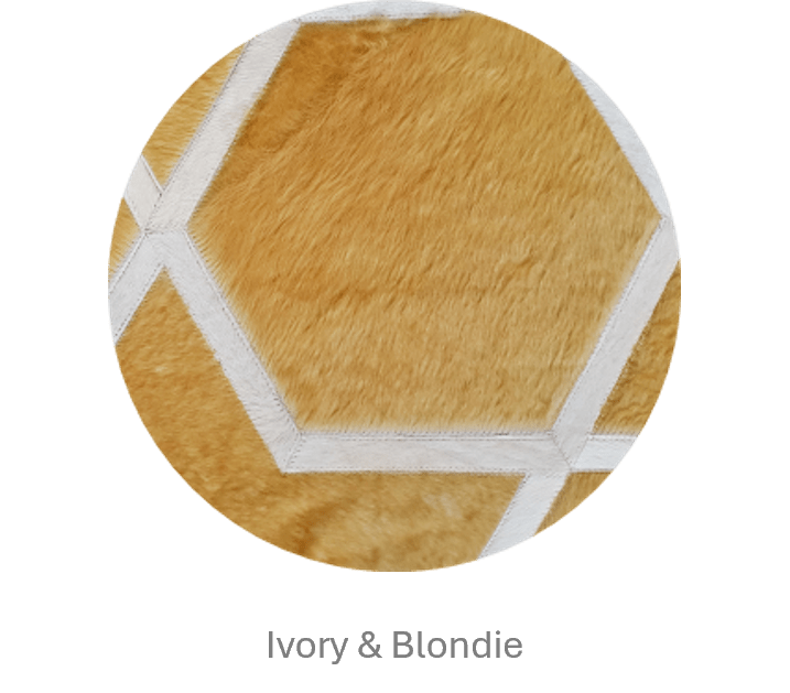 HEXAGON – Modern Patterned Rug in Organic Hide, photo 6 of 11
