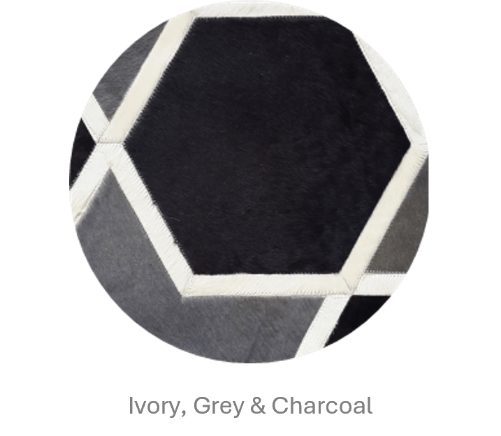 HEXAGON – Modern Patterned Rug in Organic Hide, photo 9 of 11
