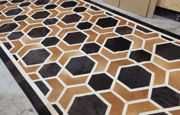 HEXAGON – Modern Patterned Rug in Organic Hide, photo 11 of 11