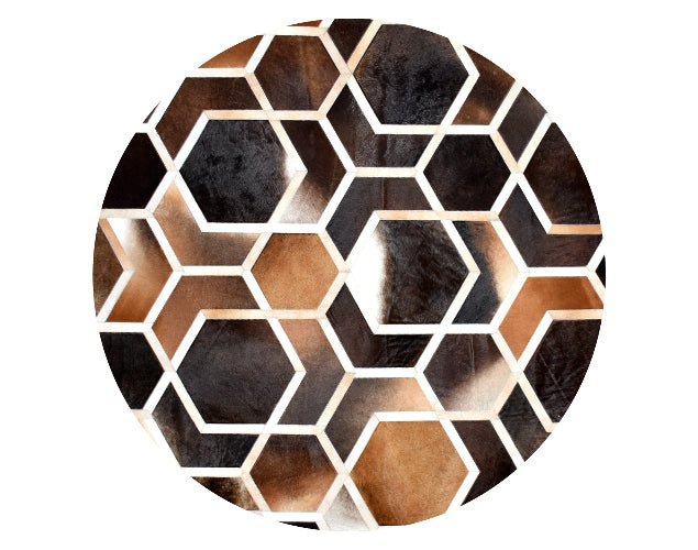 HEXAGON – Modern Patterned Rug in Organic Hide, photo 5 of 11