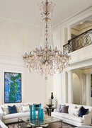 GobekUsa Large Stair Crystal Chandelier 15 Arms Gold/Silver K9 Crystal Luxury Light