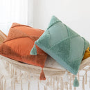 GobekUsa Diamond Tassel Cushion Cover 45x45cm White Yellow Green Handmade Sofa Bed