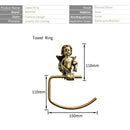 GobekUsa Gold Brass Angel Towel Ring Wall Rack for Bathroom - MB-0786B