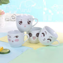 GobekUsa Cartoon Coffee Mug Set with Spoon, Porcelain Breakfast Cup, Couples Lover's Gifts