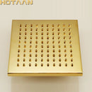 GobekUsa Gold Square OverHead Rain Shower Head Copper Bathroom Shower