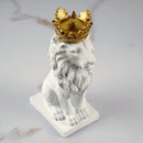 GobekUsa Golden Crown Lion King Statue 17cm Height Nordic Handicraft Home Office Decor