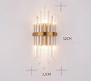GobekUsa Black Gold Crystal Wall Lights for Bedroom Living Room Home LED Sconce