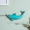GobekUsa Dolphin Fish Ocean Background Ceramic Wall Decoration for Children's Room