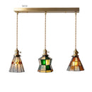 GobekUsa Glass Copper Pendant Light with Wood Knob Switch: Modern Nordic LED Hanging Lamp