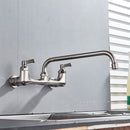 GobekUsa Brass Dual Handle Kitchen Faucet 360 Swivel Hot Cold Water Tap