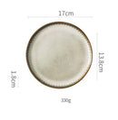 GobekUsa Ceramic Dessert Plate - Round Solid Pattern - Household Tableware