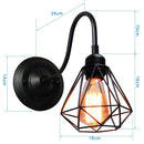 GobekUsa Black Cage Guard Wall Sconce LED Lamp Indoor Retro Lighting Fixture