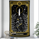 GobekUsa Black & White Tarot Witchcraft Tapestry | Bohemian Hippie Mandala Wall Decor