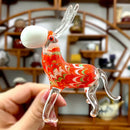 GobekUsa Hand-blown Glass Donkey Figurine: Modern Miniature Paperweight & Home Decor Accessory