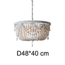GobekUsa French Country Wood Bead Chandelier: 3/5 Lights Princess Decorative Hanging Fixture
