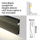 GobekUsa LED Skirting Line Strip Light Aluminum Profile with Milky Cover - 1-10pcs/Lot