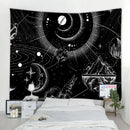 GobekUsa Black & White Stars Mandala Tapestry - Home Decor