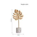 GobekUsa Gold Leaf Decorations on Marble Base - Creative Metal Crafts for Home Decor