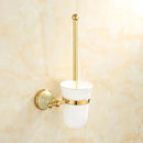 GobekUsa Gold Bathroom Accessories Set: Shelf, Towel Rack, Holder, Brush Holder, Bath Hardware