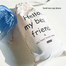 GobekUsa Blue Glass Water Bottle 600ml Cute Polar Bear Seal Design Waterbottle