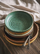 GobekUsa Japanese Style Ceramic Round Plate - Restaurant Quality Dinnerware