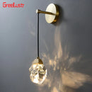 GobekUsa Crystal LED Wall Sconce Copper Light Fixture for Modern Luxury Home Decor