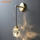 GobekUsa Crystal Copper LED Wall Lamp for Bedroom and Stairs