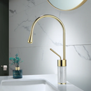 GobekUsa Gold Brass Marble Basin Faucet Hot Cold Sink Mixer Tap