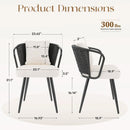 Teddy Upholstery Dining Chairs with Fleece Cushion, Ergonomic Armchair (Set of 4) by EnvelorHome