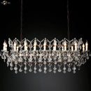 GobekUsa Iron Crystal LED Chandelier: 19th Century Style Kitchen Pendant Light