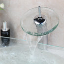 GobekUsa Glass Waterfall Tap Hand-Painted Basin Mixer Faucet Chrome Lavatory Sink