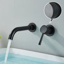 GobekUsa Brushed Gold/Black Wall Mounted Bathroom Basin Faucet - Hot/Cold Water Mixer
