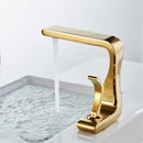 GobekUsa Gold & White Basin Faucet: Modern Brass Mixer Tap for Bathroom Sink