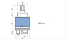GobekUsa 35/40mm Ceramic Faucet Cartridge for Kitchen Bathroom Tap - Water Saving