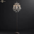 GobekUsa LED Rococo Crystal Iron Floor Lamp Chandelier, Modern Standing Candle Light