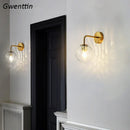GobekUsa Gold Glass Ball Wall Lamp | Nordic Mirror Sconce Indoor Lighting