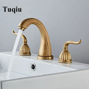 GobekUsa Antique Bronze Widespread Basin Faucet with Double Handles