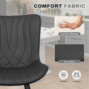 Upholstered Dining Chairs Set of 2 — Modern Armless PU Leather Side Chairs with Metal Legs, Black