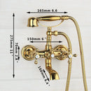 GobekUsa Golden Double Handles Shower Faucet Mixer for Bathroom Sink and Bathtub
