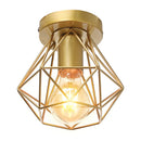 GobekUsa Iron Frame Cage Ceiling Light Fixture Modern Retro Cafe Loft Aisle Lampshade