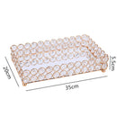 GobekUsa Crystal Glass Mirror Tray Cosmetic Jewelry Organizer Shelf Storage