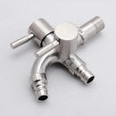 GobekUsa Dual-Outlet Stainless Steel Faucet for Outdoor Garden Sink and Washing Machine