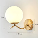 GobekUsa Glass Shade Gold Wall Lamp for Bedroom Loft Design, Up Down Iron LED Wall Lights