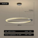 GobekUsa Black Circle Chrome Chandelier for Indoor Living Room Bedroom Kitchen Loft Office Hall