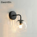 GobekUsa Gold Glass Ball Wall Lamp | Nordic Mirror Sconce Indoor Lighting